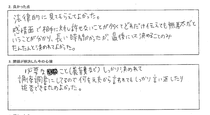 これからは元夫から何を言われてもしっかりと対応できます